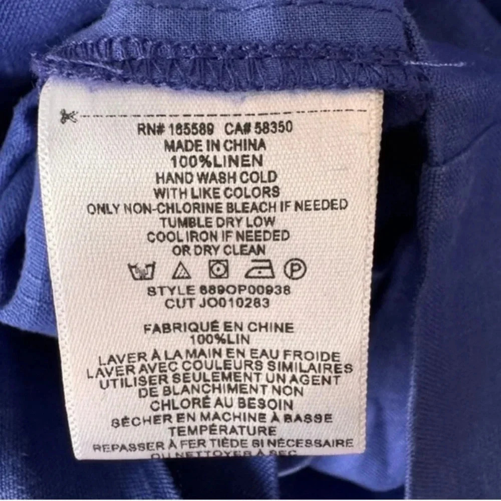 JOIE Josepha cropped linen wide-leg jumpsuit Clematis Blue M - Picture 12 of 12